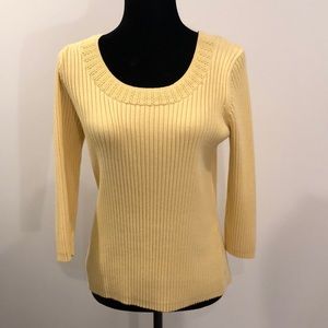 Light yellow ribbed knit sweater